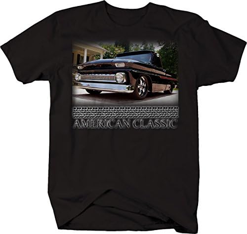 Američki klasični mišićni automobil C10 Crni i kromirani kamion 1960-66 majica za muškarce