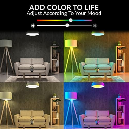 LED svjetla za promjenu boje, kompatibilna sa Alexa & Google Assistant, RGBW 2700k-6500K, 60 Watt ekvivalent