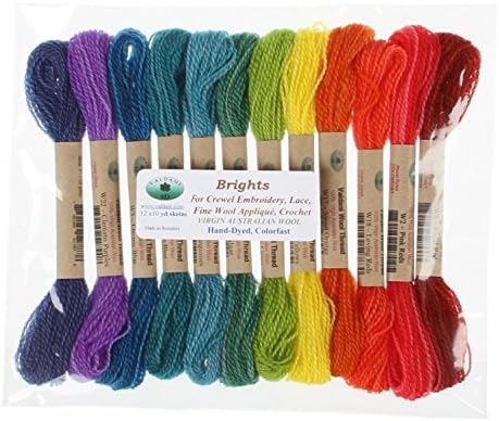 Valdani australijska vijuška vuna kolekcija veličine 8 Thread 12 Brights