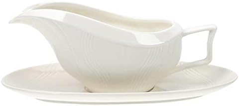 Keramička posuda za umak Porculanski Saucier: bijela kremasta šećerna jela sa umakom od tanjira posude za