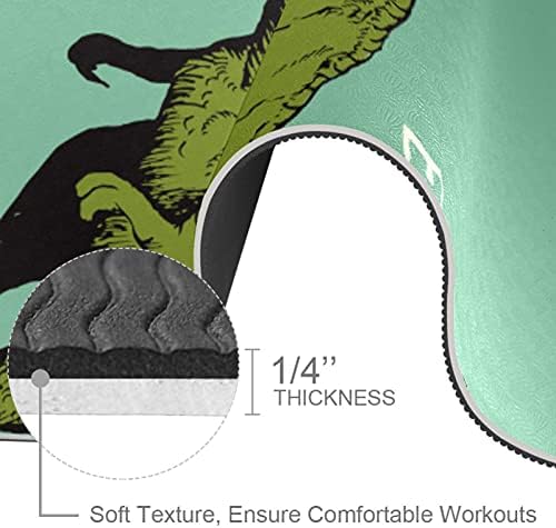 Siebzeh Dinosaur Green Premium Thick Yoga Mat Eco Friendly Rubber Health & amp; fitnes non Slip Mat za sve