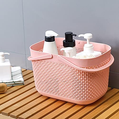 Feooowv plastična kupaonica Košarica s drškom, za skladištenje kupaonskog pranja tijela, šampon, balzam,