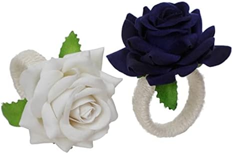 Lepsjgc 6pcs Rise Cvjetni prstenovi za salvete, rukotvorine svilene cvijeće Držač salveta za večeru Dekoracija