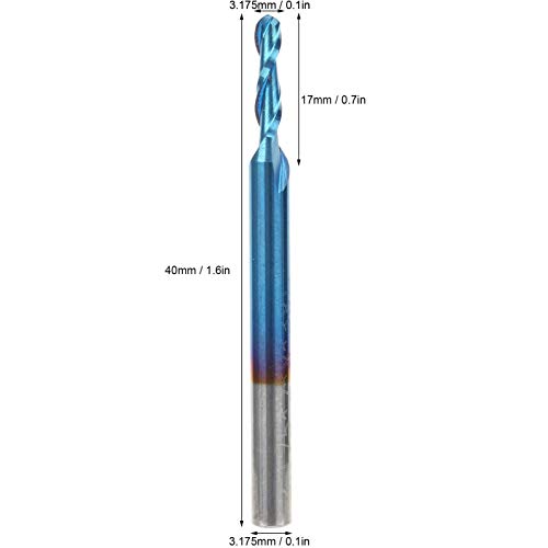 Ultra-fina ballnose rezač, plava standardna spiralna bit 17 mm sa volfram čelikom