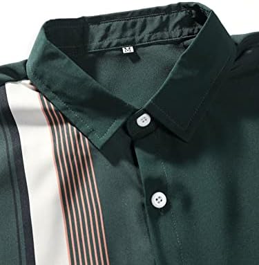 FIOXA Dvije komadne odjeće za muškarce Muškarci Striped košulja i kratke hlače bez tee