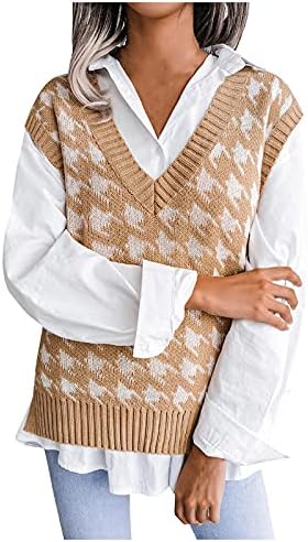 Duks fragarn za žene 2022, casual casual labavog pletenog prsluka modni ženski džemper s V-izrezom