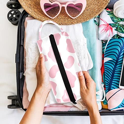 Travel Makeup Bag Vodootporna kozmetička torba torba za točku šminke za žene i djevojke, ružičasti uzorak