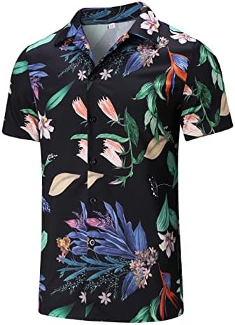 DSODAN Havajski odjel za plažu postavljen za muške, ljeto tropsko stablo tiskane opuštene majice Havaii