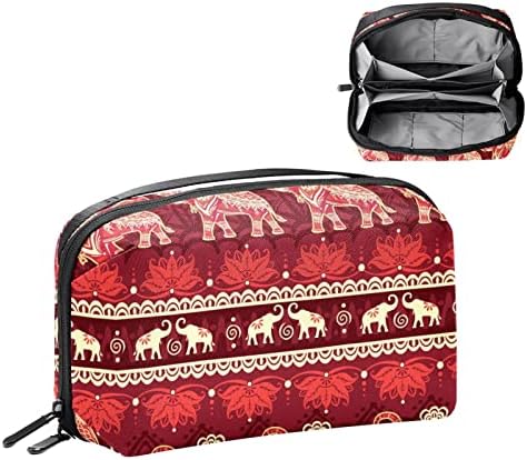Kozmetička torba za žene, preslatke prostrane vodootporne torbe za šminkanje putuju bešavne Elephants Red