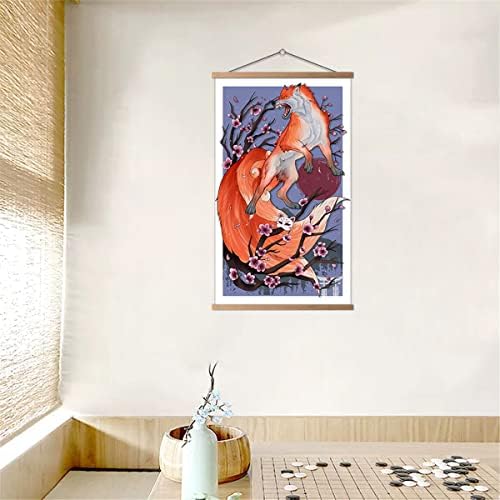 Sagueyu japanski zid Art Vintage Ukiyo-e Sakura & Fox Poster platnu Print Walll dekor za spavaću sobu dnevni