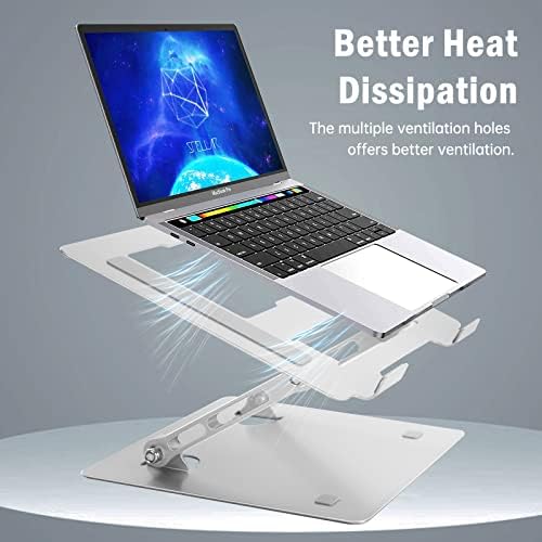 Deeluban Podesivi zatop za laptop za stol, aluminijumski stalak za računare, sklopivi držač laptopa MacBook