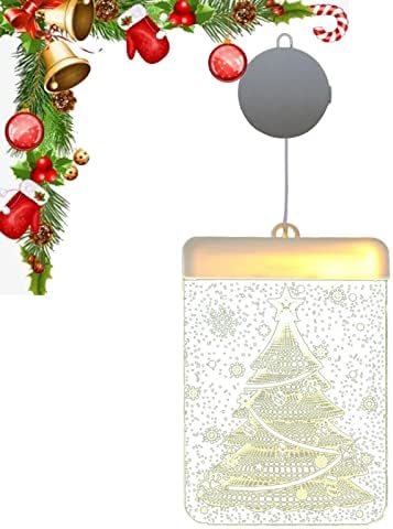 Božić prozor viseća svjetla, Božić prozor ukrasi osvijetljeni, unutarnji prozor dekoracije za odmor baterije
