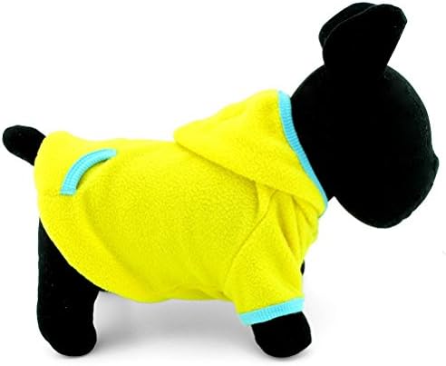 ZUNEA odjeća za kućne ljubimce odjeća za male pse mačke Blank Fleece Coat Hoodie Jumper sportski stil žuta
