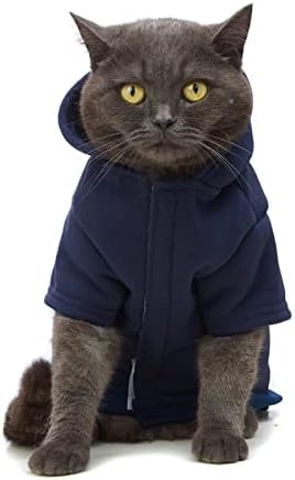 Jnancun Cat odjeća za mačke samo zimske dukserice sa džepovima topla odjeća za mačke za mačke