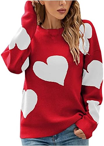 Žene Slatko srce džempere Ležerne prilike mekani lagani pleteni džemper sa dugim rukavom okruglog vrata
