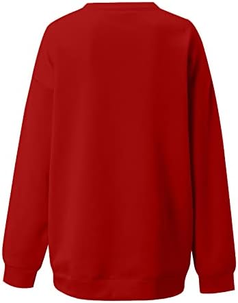 Pulover vrhovi za žene Ležerne prilike na dugim rukavima, pulover na vrhu tiskane duksere labave majice