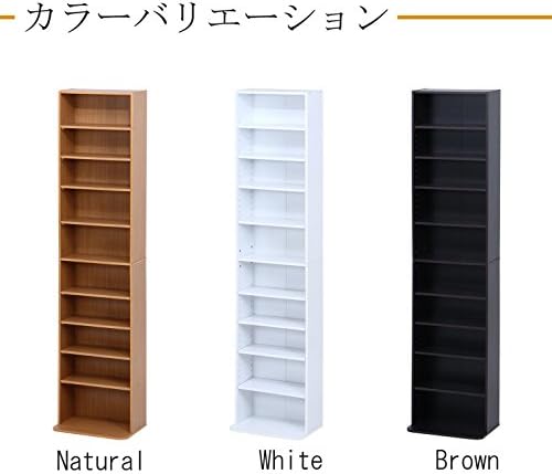不不 貿易 Fuji Boeki 97554 Otvoreni stalak, CD stalak, širina 16,5 x visina 70,9 inča, prirodni, veliki kapacitet
