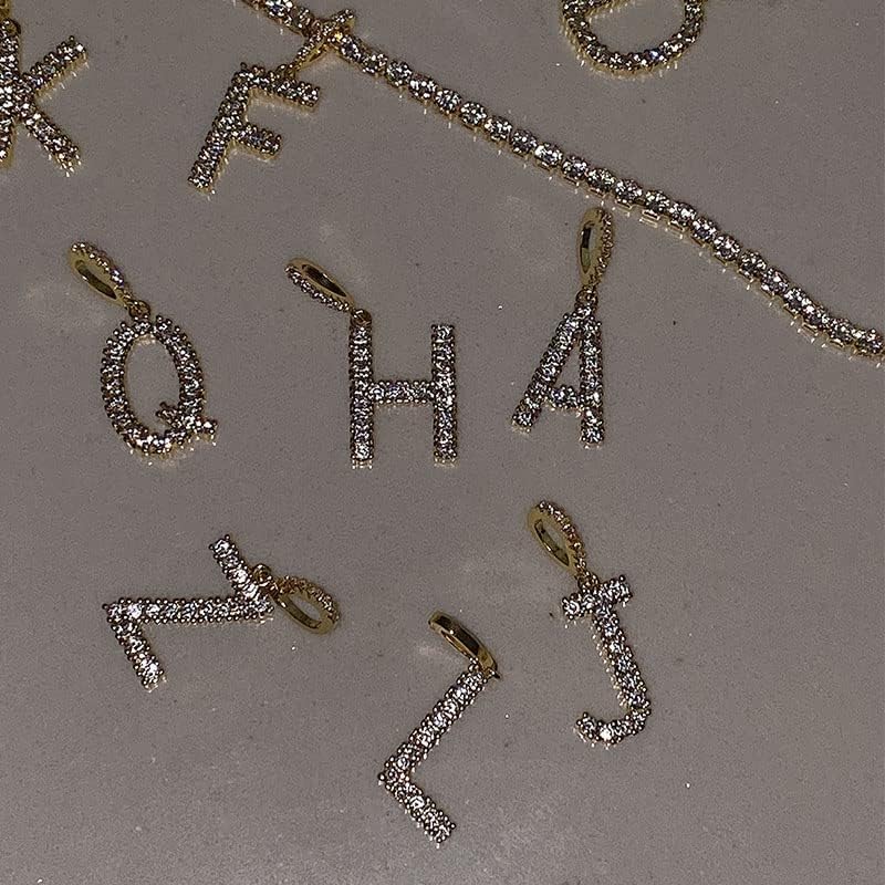 Oyalma Cirkon inicijalno pismo ogrlice lanac za žene pismo zlatna srebrna boja Hip Hop A-Z Privjesak Nakit