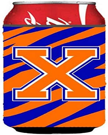 Caroline's CJ1023-XCC pismo x Početna tigarska pruga - plava narančasta limenka ili boca Hugger, Can Cool