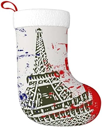 QG ZZX Francuska zastava Božićne čarape Xmas Čarape Kamin Viseće čarapa 18 inča Dekoracija za odmor