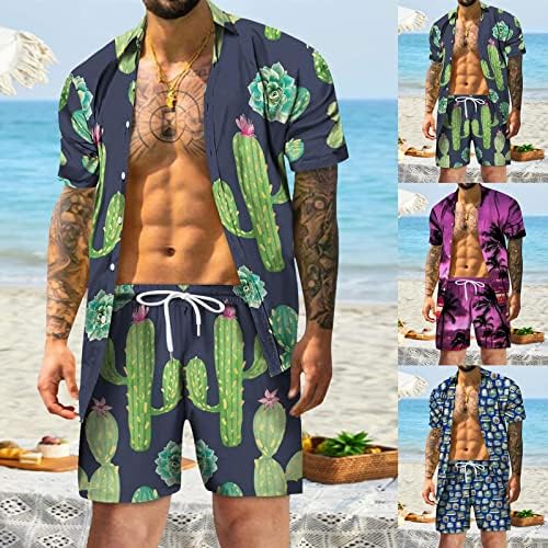 Sportski set tiskani set casual proljeće na plaži majica kratke hlače za kratke ljetne kratke muške odijela