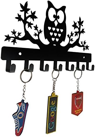 Heavenlykraft Sow na drveću čelične tipke, čelični nosač za ključeve, metalni ormar za ključeve, vešalica za sova, vješalica za medalje, povodac, 10,6 x 6,15 x 0,8 inča
