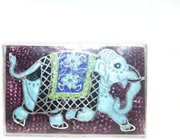 Rajasthan Gems kutija emajl srebrni sirnik sterling 925 Cloisonne slonova ručno rađena pilula B356