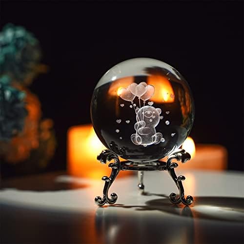 Krisinine 60mm 3D kristalna kugla sa štandom i prirodnim čakrilicom zacjeljivanje kristala