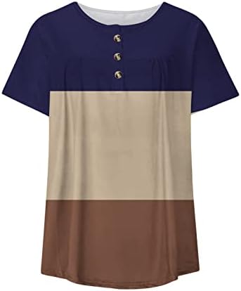 Tuntic TOP za nošenje sa tamkama sakrij trbuh 2023 ljetni kratki rukav majica Henley Slatke Thirts Dressy casual bluze
