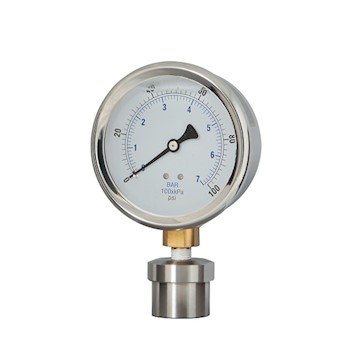 Cole-Parmer industrijski mjerač pritiska/ procesa, prečnik 2,5, dijafragma 316SS; 0 do 2000 psi