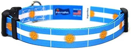 Argentina ovratnik za pse | Argentina Flag | Brzo izdanje kopča | Napravljeno u NJ, SAD | za dodatne male
