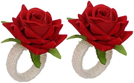 Abaodam 2pcs Rise salventski prsten za vjenčanje Dekor para mesa de Valentines Dan salveta Prsteni salvete