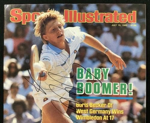 Boris Becker potpisao Sports Illustrated 7 / 15 / 85 No Label Tennis US Open Auto JSA-Autogramed Tennis Magazines