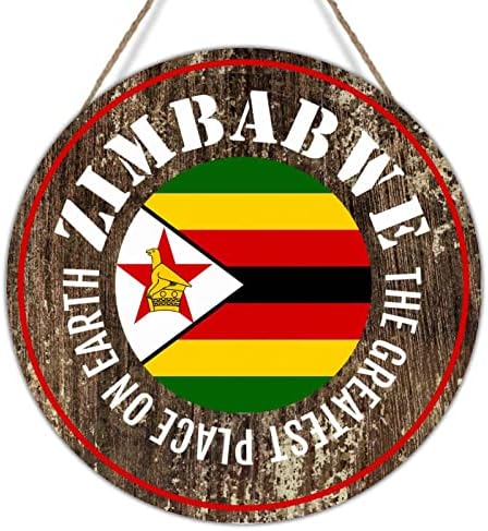 Zimbabwe zastava prednjeg vrata vijenac Najveća mjesta na Zemlji Zimbabve Seoska kuća Rustikalni znakovi