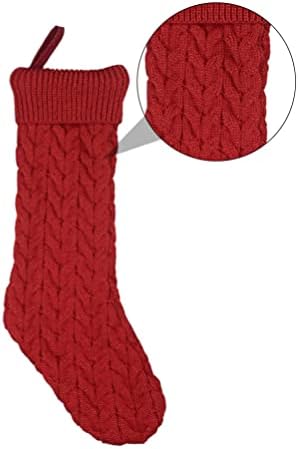 Toyandona Yule Pokloni pletene božićne čarape, velike veličine rustikalne pletene Xmas čarape personalizirana