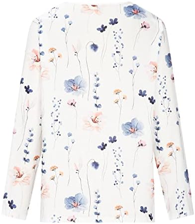 Tunike za ženske modne Boho cvjetne košulje čipkasti Patchwork duboki V-izrez dugi rukavi Slim Fit Casual