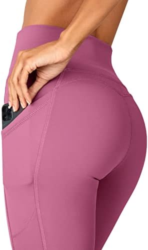 Sioro gamaše za žene, visoke čekinske hlače 7/8 Dužine gamaše sa džepovima, kontrola trbuha Ženske gamaše