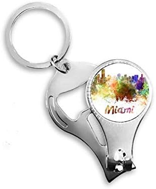 Miami America City akvarel za nokte za nokte za nokte za nokte ključeva za ključeve