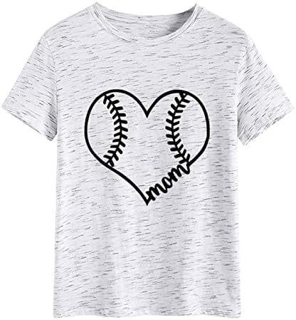 Ženski radni vrhovi, bejzbol grafički tees slatka bejzbol ispisana ljetna kratka rukava majica casual sportskim vrhovima