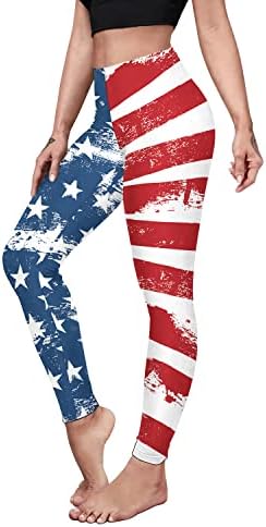 Rcimue ženske američke američke zastave Stripes Patriotic Yoga High Struk meko 4. srpnja rastezljive hlače