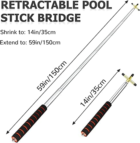 Uvlačivi bilijar štap most sa uklonjivom mesinganom glavom mosta, proteže se do 32,5 cm - 150cm, prijenosni