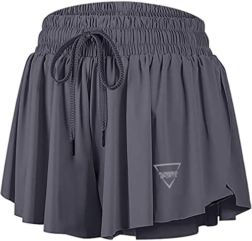 Žene 2 u 1 Flowy Atletski kratke hlače sa džepnim leptirnim trkama Horts znojne Spandex Lounge Gym Yoga