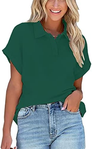 Žene Henley košulje V vrat kratkih rukava Radna rukava majica u kancelariji pune boje Ležerne prilike Ležerne prilike ljetne bluze