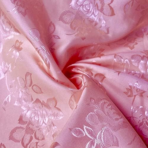 Kayla Pink poliester cvjetni žakard brokat satenska tkanina pored dvorišta - 10004
