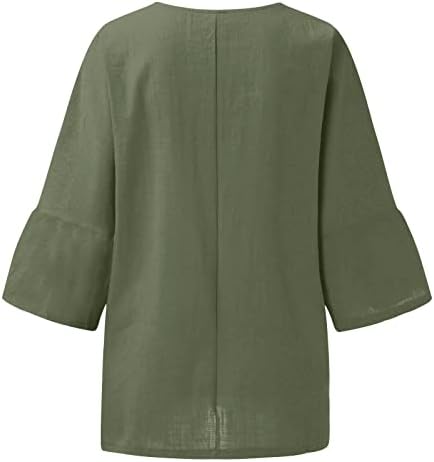 Loose Fit Tops za žene ljetni pamučni laneni Tshirt Tops Casual Loose Fit trendi tunika kratki rukav Plus