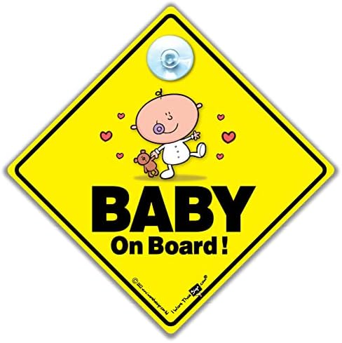 Znak na brodu, dječji auto znakovnik, dijete u automobilu usisni čaše Potpise visoko vidljivosti Zglob za