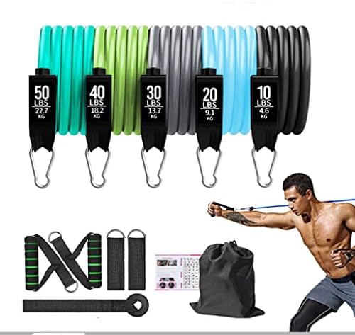 YFDM trake za vježbe otpora 5 Set cijevi sa ručkama za sidrenje vrata torba trake za gležnjeve za trening mišića kućni trening
