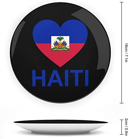 Love Haiti Dekorativne ploče okrugle keramičke ploče sa zaslonom za uredski uredski dekor vjenčanja