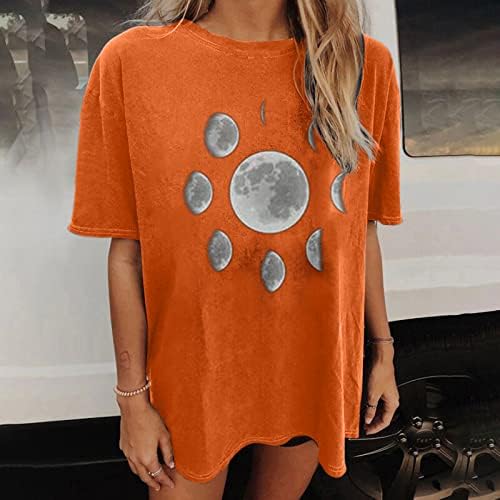 Ženske djevojke Hipi vrhovi 2023 Ljetni kratki rukav casual vintage mjesec grafički estetski prevelizirani modni trendi majica