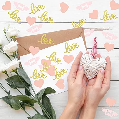 Ljubavni stol Confetti, Hearts, Ljubav, koverta Izrežite tablicu, dekor za vjenčani sto, dekor za zabavu